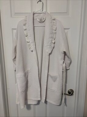 Spa Essentials Wrap Robe - White Waffle Knit